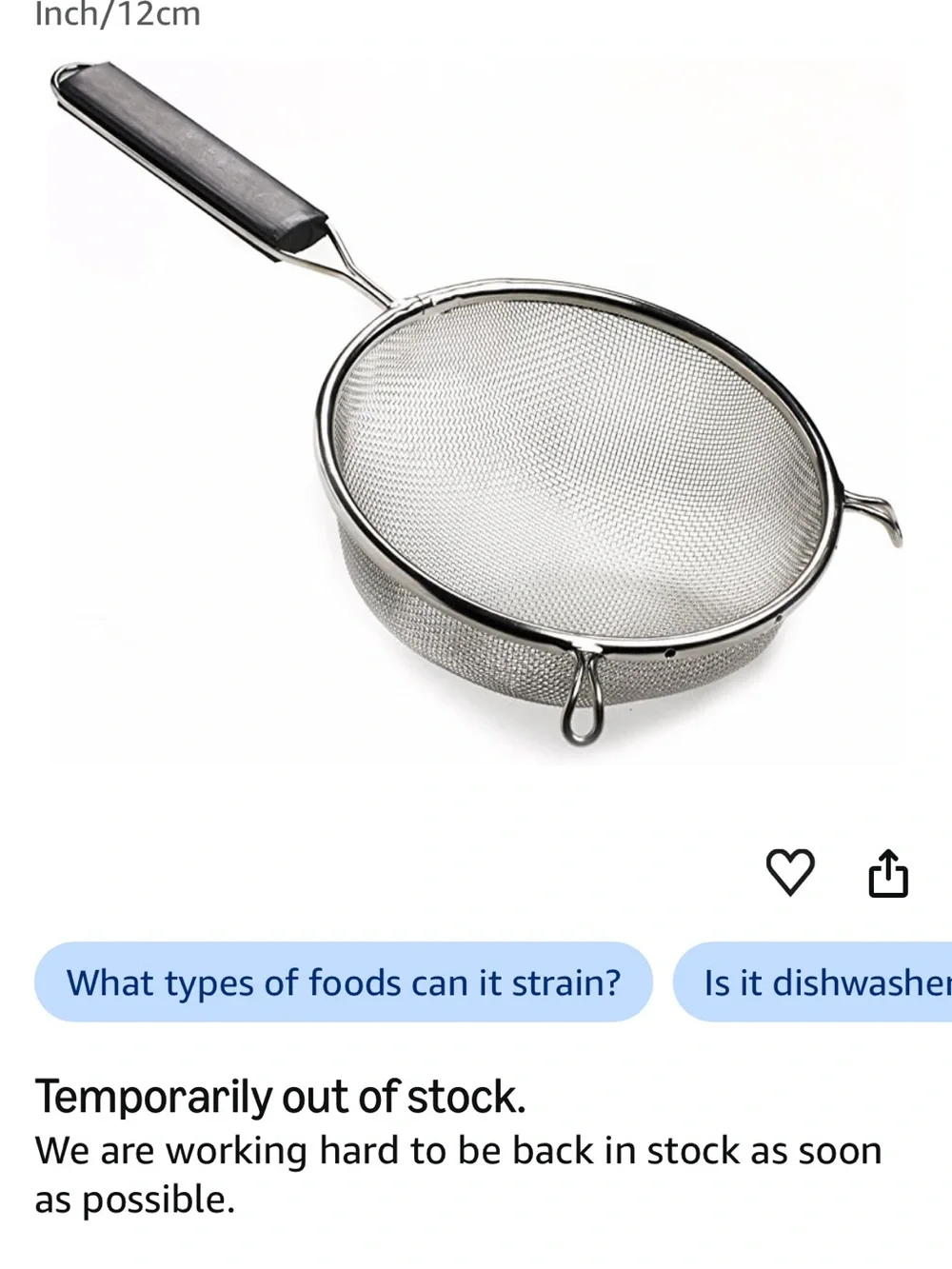 Stainless Steel Handheld Fine Mesh Strainer - Silver